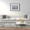 interior with white sofa. 3d illustration