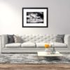 interior with white sofa. 3d illustration